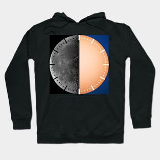 Half moon half sun clock Hoodie